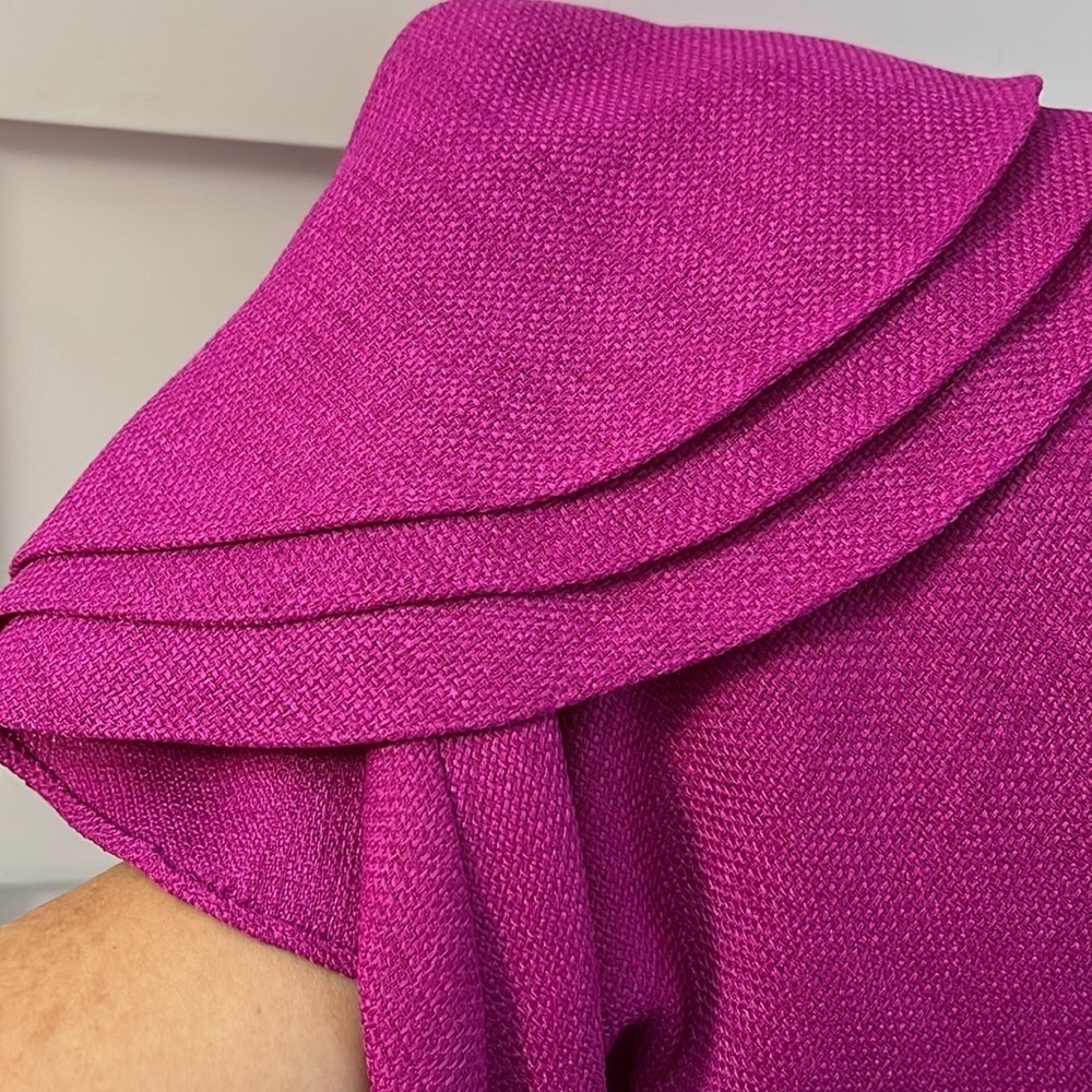 BADGLEY MISCHKA | EUC Kieran Ruffle Halter Dress Magenta Pink sz 6 - Picture 5 of 5